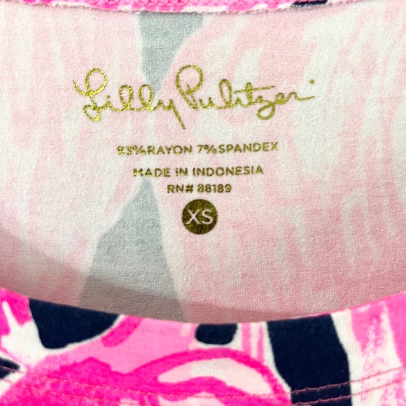 NWOT Lilly Pulitzer Sophie Ruffle Dress Pink Flamingo High Tide UPF 50 - Picture 8 of 10